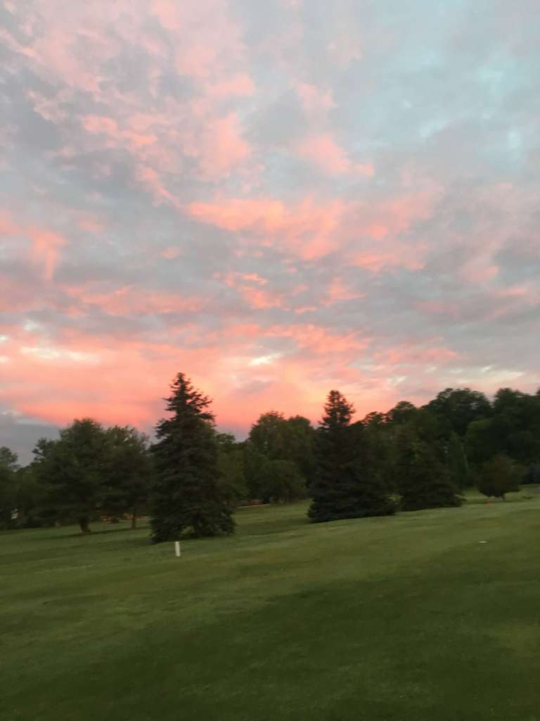 Course at sunset 